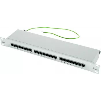 TELEGÄRTNER Cat.5e 24-Port RJ45 Patch Panel, 1U, 19 inch, ανοιχτό γκρι