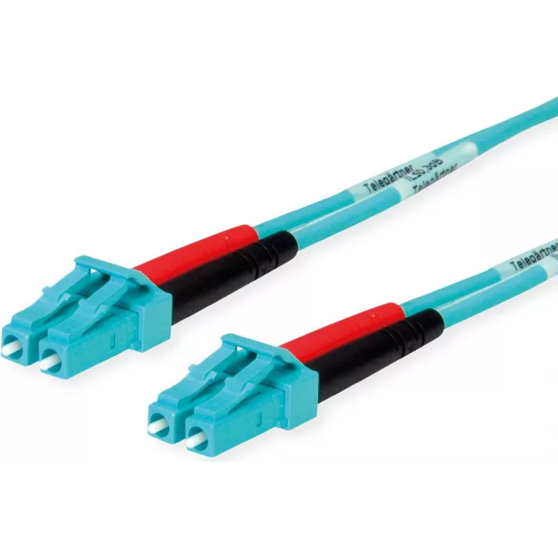 Telegärtner LC σε LC multimode OM3 duplex καλώδιο patch οπτικών ινών, 1m, aqua L00870A0003