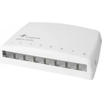 Telegärtner Mini-Διανομέας MPD8 AMJ/UMJ TH35/AP - Κουτί Διανομής Επιτοίχιο - Alpinweiß - 8 Θύρες (H02000A0103)