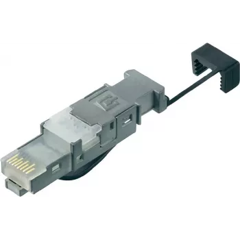 Telegärtner STX Βύσμα RJ45 Cat.6 θωρακισμένο χωρίς εργαλεία για επιτόπια συναρμολόγηση για AWG 22-26, διάμετρος καλωδίου 5,5-8,5mm, 1 τεμ. J80026A0003