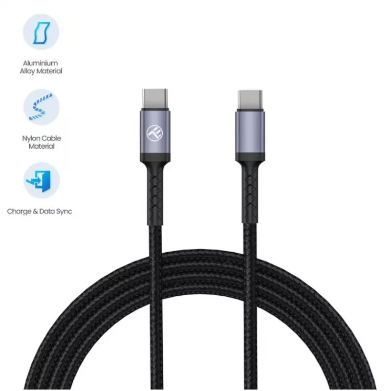 Tellur Καλώδιο Type-C σε Type-C 3A 60W 1m Μαύρο