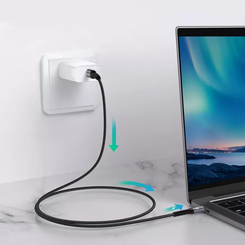 Tellur Καλώδιο Type-C σε Type-C 3A PD60W 2m Νάιλον Μαύρο