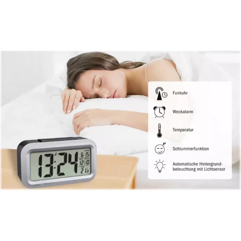TFA Dostmann Lumio Plus Ραδιοξυπνητήρι Μαύρο/Ασημί