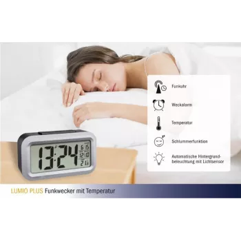 TFA Dostmann Lumio Plus Ραδιοξυπνητήρι Μαύρο/Ασημί