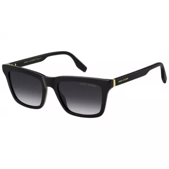 THE MARC JACOBS MARC846S807 Ανδρικό Ορθογώνια Γυαλιά Ηλίου - Μαύρος Σκελετός Ασετάτ, Γκρι Φακοί Πολυανθρακικού, Προστασία UV400