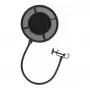 THRONMAX P1 pop filter διπλής στρώσης νάιλον mesh με λαιμό 350 mm και universal βιδωτό κλιπ, μαύρο
