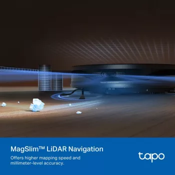 TP-Link Tapo RV20 Max Plus Ρομπότ Σκούπα και Σφουγγαρίστρα με Σταθμό Αναρρόφησης, Πλοήγηση LiDAR, 4200 Pa Ισχύς Αναρρόφησης, Μπαταρία 2600 mAh, Wi-Fi, Alexa & Google Assistant