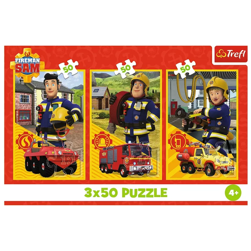 TREFL PUZZLE Παζλ - 3x50 - Fireman Sam Feuerwache Besatzung
