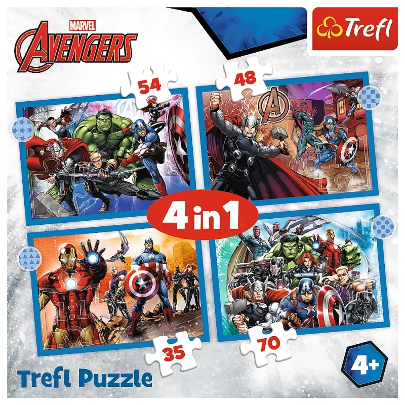 TREFL PUZZLE Παζλ 4 σε 1 Brave Avengers 26006