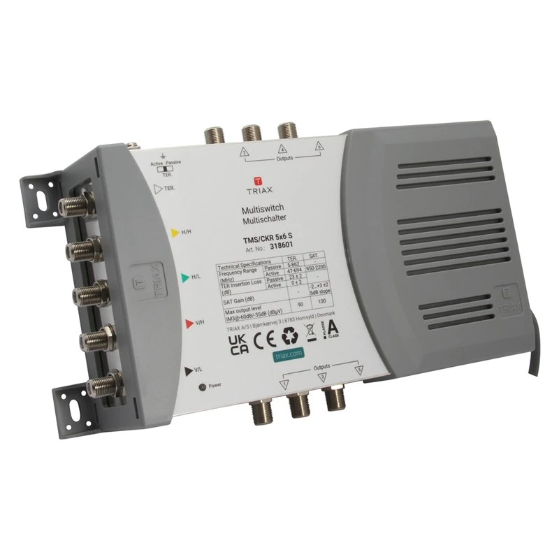 TRIAX TMS 5/6S Multiswitch 4 SAT + 1 TER Είσοδος, 6 Έξοδοι