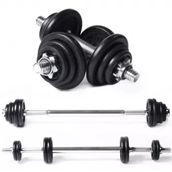 Tunturi Σετ μπάρας/αλτήρων 20 kg Χυτοσίδηρος με στέλεχος Spinlock