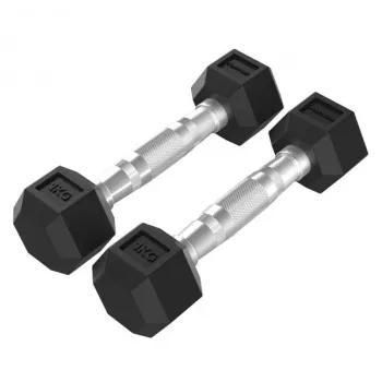 Tunturi Platinum Hex Rubber Αλτήρας, 1kg, ζεύγος