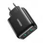 UGREEN 2xUSB-A 36W QC3.0 φορτιστής τοίχου μαύρος CD161