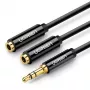 UGREEN Καλώδιο Διαχωριστή Ακουστικών 3,5mm AUX Y-Splitter 25cm Μαύρο (20816)