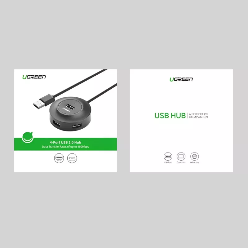 UGREEN 4-in-1 USB 2.0 Hub (20777) - μαύρο