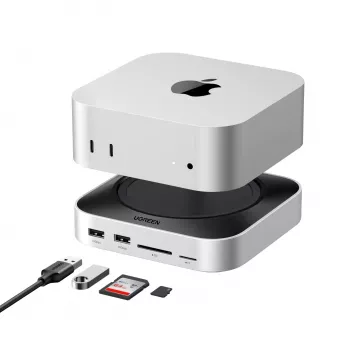 UGREEN 65487 USB-C 11-in-1 Docking Station για Mac Mini M4/M4 Pro με υποδοχή M.2-SSD, Space Grey