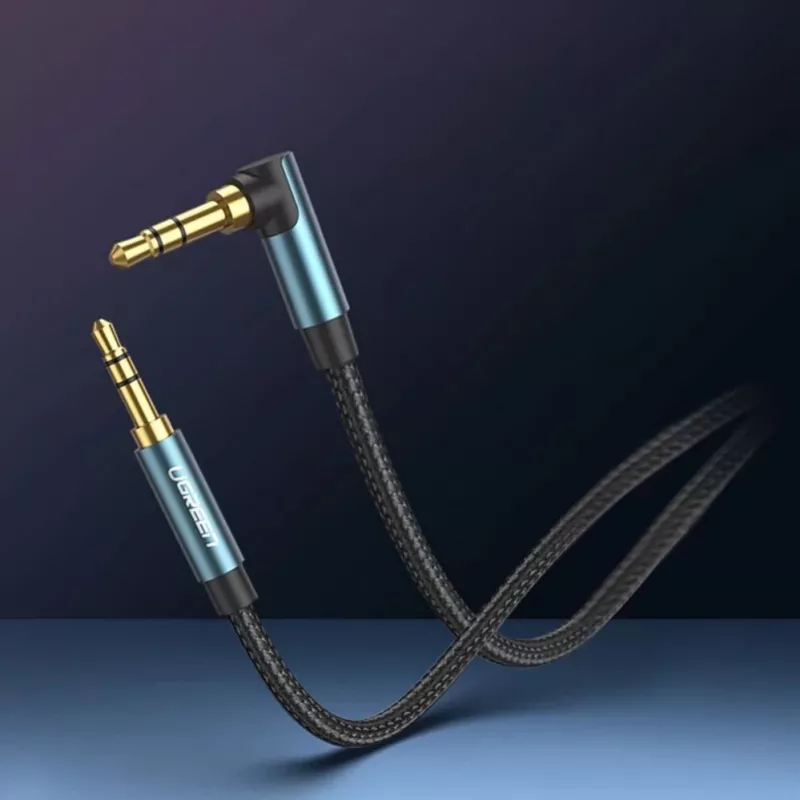 UGREEN Γωνιακό Καλώδιο AUX 2 x Mini Jack 3,5 mm 1,5m Μπλε (AV112)
