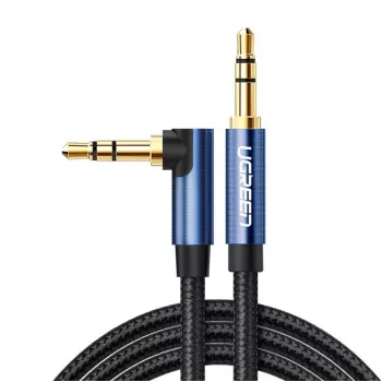 UGREEN Καλώδιο AUX με Γωνία 2 x Mini Jack 3,5 mm 1 m Μπλε (AV112)