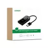 UGREEN CM129 USB-A σε 3,5mm Εξωτερικός Stereo Sound Adapter - Μαύρο