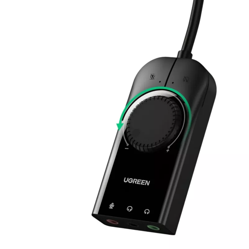 UGREEN CM129 USB-A σε 3,5mm Εξωτερικός Stereo Sound Adapter - Μαύρο