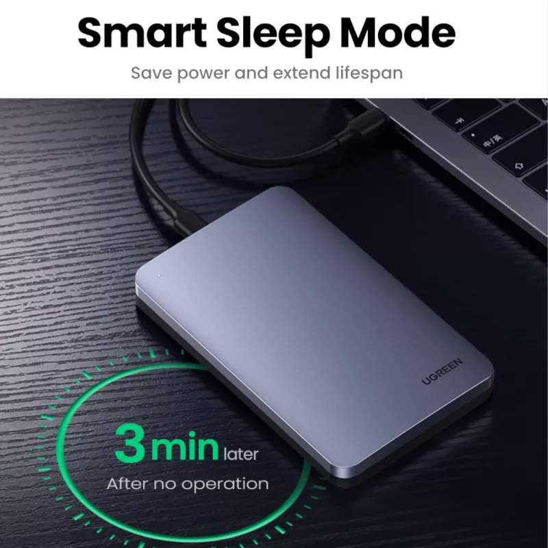 UGREEN CM300 Θήκη σκληρού δίσκου 2,5 inch USB Type-C - Ασημί