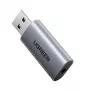 UGREEN CM383-80864 USB-A σε Υποδοχή Ήχου 3,5 mm Εξωτερικός Προσαρμογέας Ήχου - Ασημί