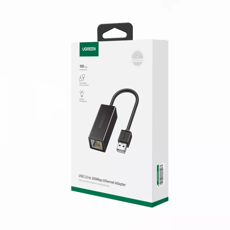 UGREEN CR110 USB 2.0 σε RJ45 Ethernet Adapter - Μαύρο
