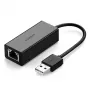 Ugreen εξωτερική κάρτα δικτύου RJ45 - USB 2.0 100 Mbps Ethernet μαύρη (CR110 20254)