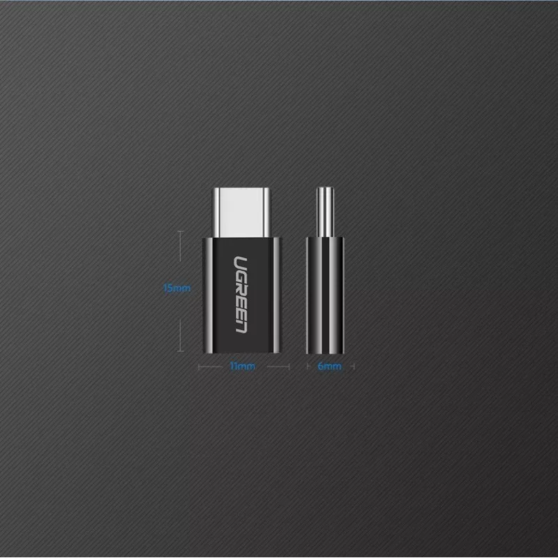 UGREEN Προσαρμογέας Micro USB σε USB-C Μαύρο (30391)