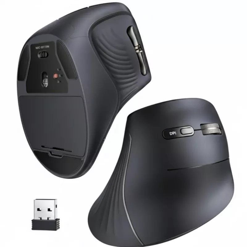 UGREEN Κάθετο ποντίκι Multi-Mode Bluetooth και 2.4G Wireless – μαύρο