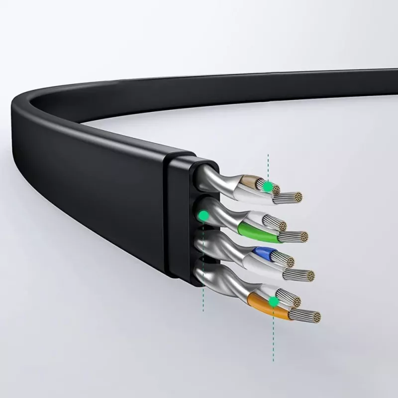 UGREEN NW102 Cat6 Επίπεδο Καλώδιο Ethernet Δικτύου 8m - Μαύρο