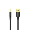 UGREEN US135 καλώδιο USB 2.0 A-B, επιχρυσωμένο, 2m, μαύρο