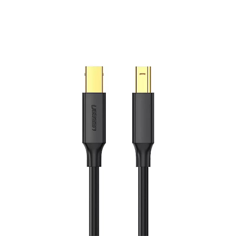 UGREEN US135 καλώδιο USB 2.0 A-B, επιχρυσωμένο, 2m, μαύρο