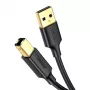 UGREEN US135 καλώδιο USB 2.0 A-B, επιχρυσωμένο, 2m, μαύρο