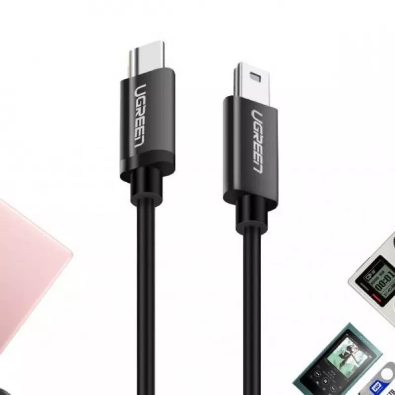 UGREEN US242 USB-C σε Mini USB Καλώδιο 1m Μαύρο