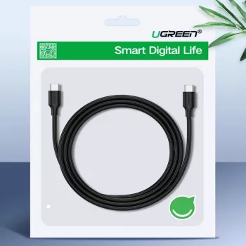 UGREEN US286 Καλώδιο USB-C σε USB-C 1m Μαύρο - PD QC 3A 480Mbps