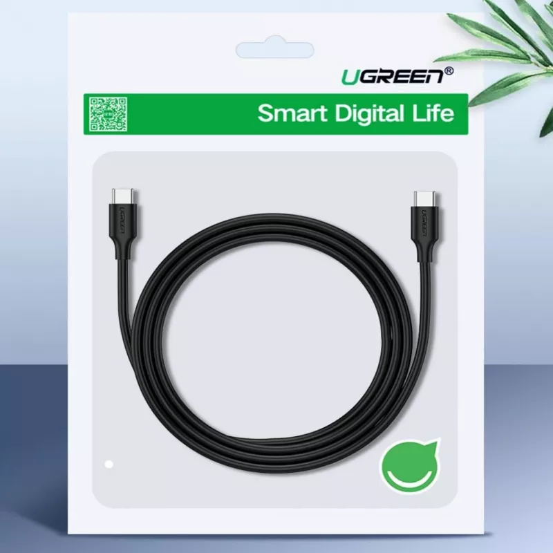 UGREEN US286 Καλώδιο USB-C σε USB-C 1m Μαύρο - PD QC 3A 480Mbps