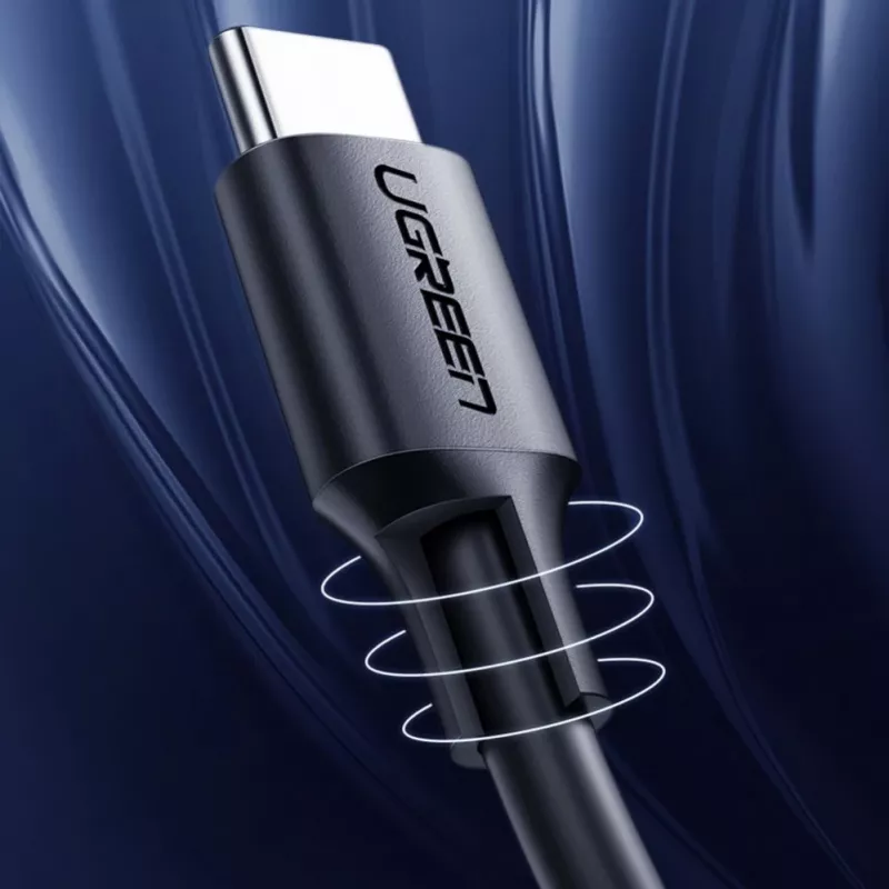 UGREEN US286 Καλώδιο USB-C σε USB-C 1m Μαύρο - PD QC 3A 480Mbps