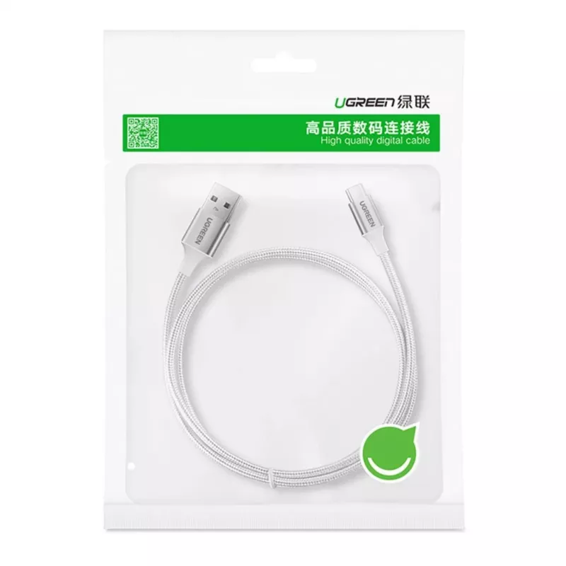 UGREEN US288 USB-A σε USB-C καλώδιο QC 3.0 3A 1m λευκό