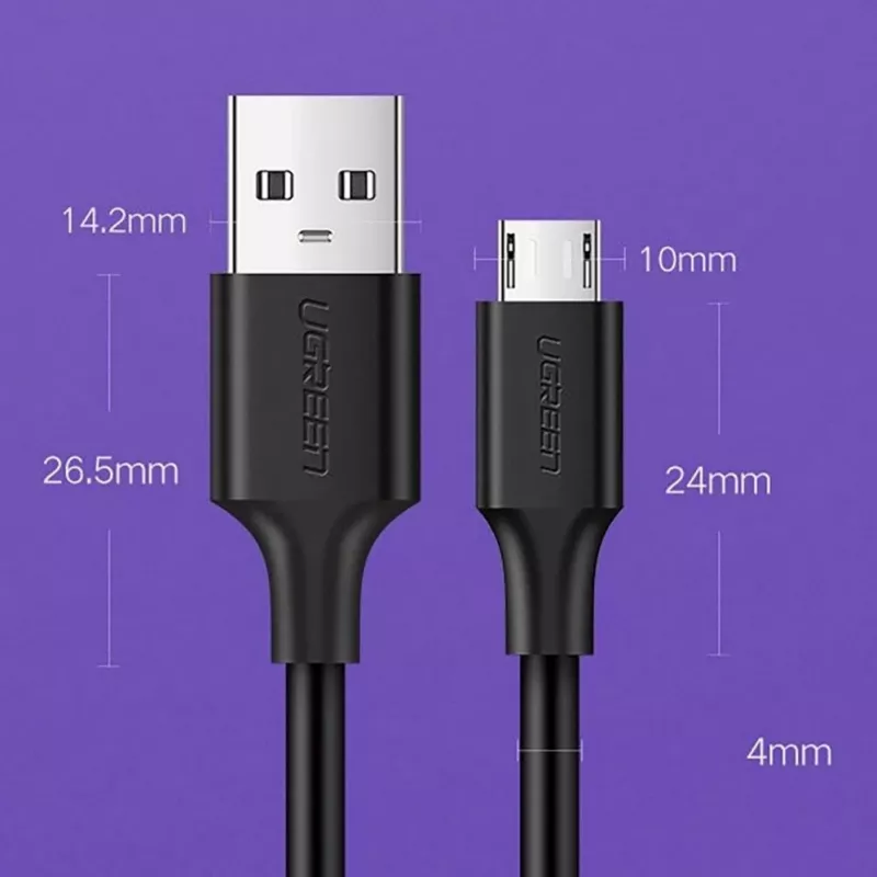 UGREEN US289 καλώδιο Micro USB / USB-A 0,25m - μαύρο