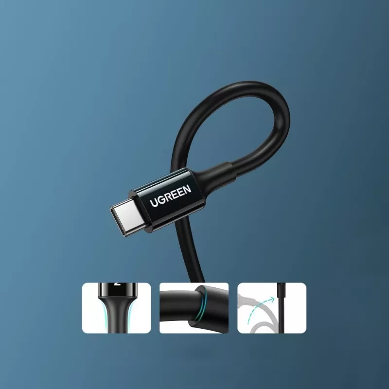UGREEN US300 Καλώδιο USB-C σε USB-C 480Mbps 5A 1m Μαύρο
