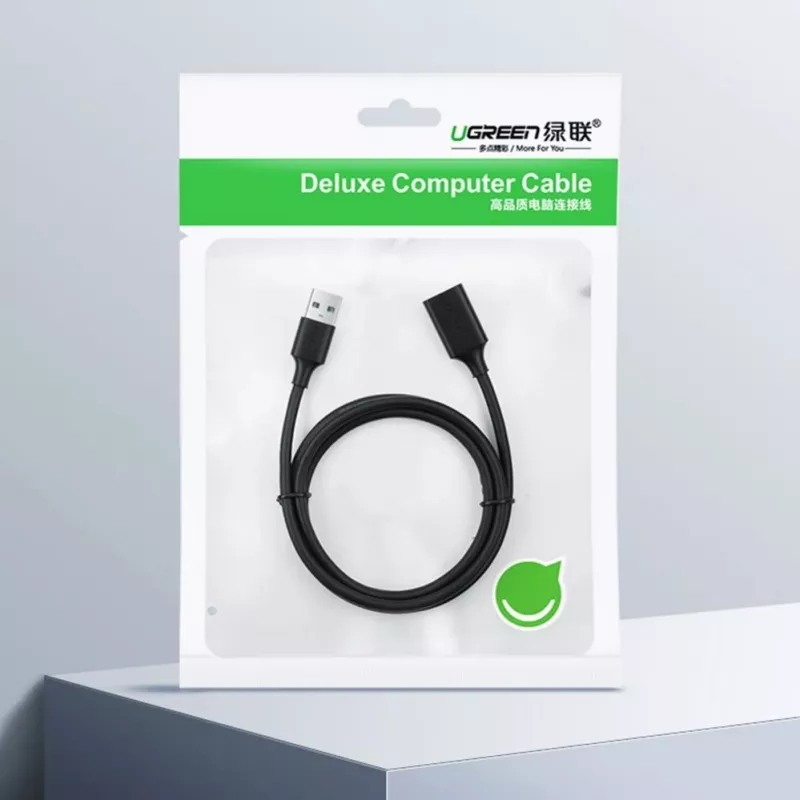 UGREEN Καλώδιο Επέκτασης USB 2.0 5m Μαύρο (US103)