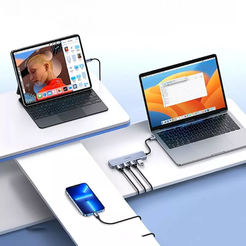 UGREEN USB 3.0 Hub 4-Port με Καλώδιο 1m - Μαύρο (CM219)