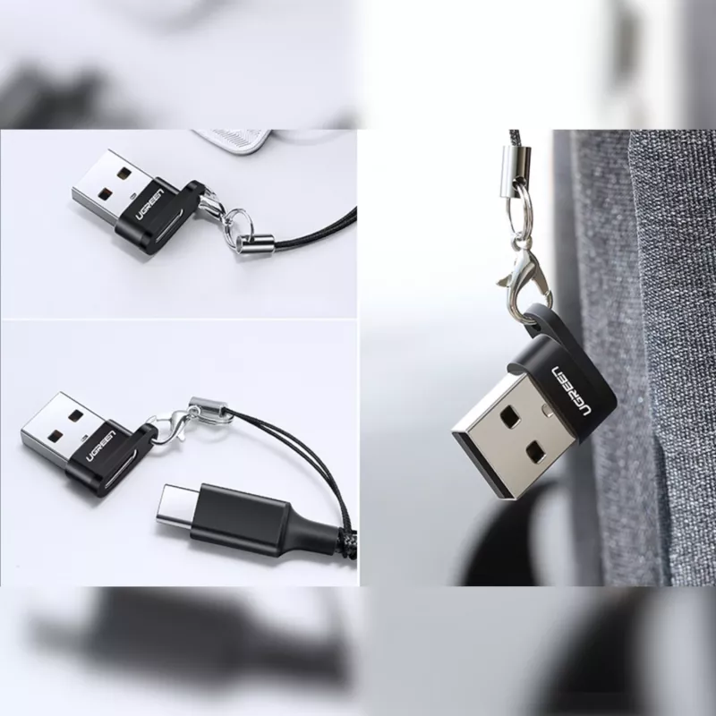 UGREEN προσαρμογέας USB-A αρσενικό σε USB-C θηλυκό (μαύρο)