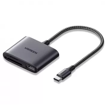 UGREEN USB-C Αναγνώστης καρτών - Space Gray, SD & Micro SD, 5 Gbit/s