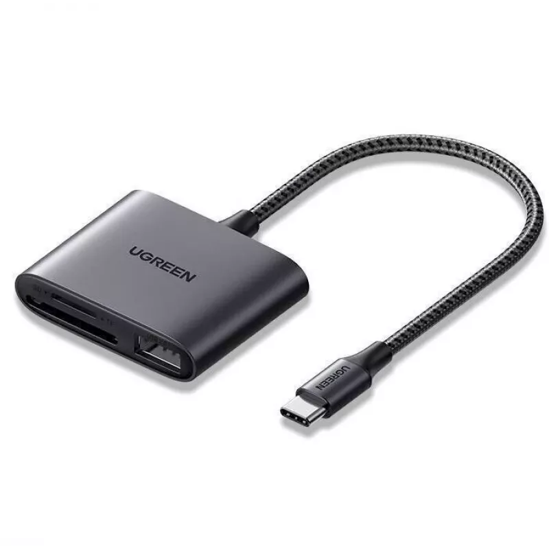 UGREEN USB-C Αναγνώστης καρτών - Space Gray, SD & Micro SD, 5 Gbit/s