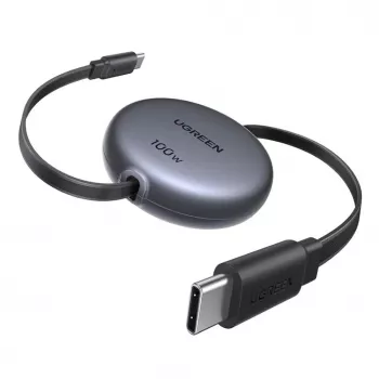 UGREEN USB-C σε USB-C PD 100W ανασυρόμενο καλώδιο ταχείας φόρτισης 1m μαύρο