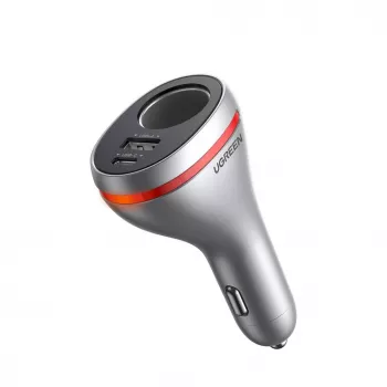 UGREEN Φορτιστής Αυτοκινήτου USB Type C / USB QC PD 24W με Υποδοχή Αναπτήρα 12V Ασημί (CD204)
