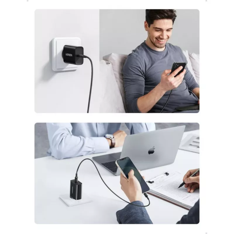UGREEN Φορτιστής Τοίχου USB Type-C 20W Power Delivery Μαύρο (10191)
