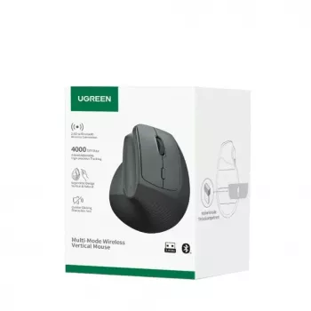 UGREEN Ασύρματο Κάθετο Ποντίκι, 2,4 GHz / Bluetooth 5.4, Ρυθμιζόμενο DPI, Μαύρο